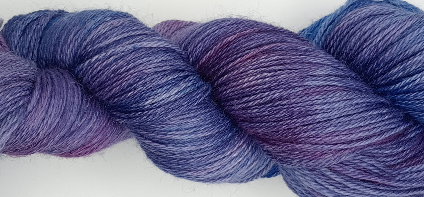 "Twilight Tide " 4 ply hand dyed 100G Alpaca/Silk/   Cashmere