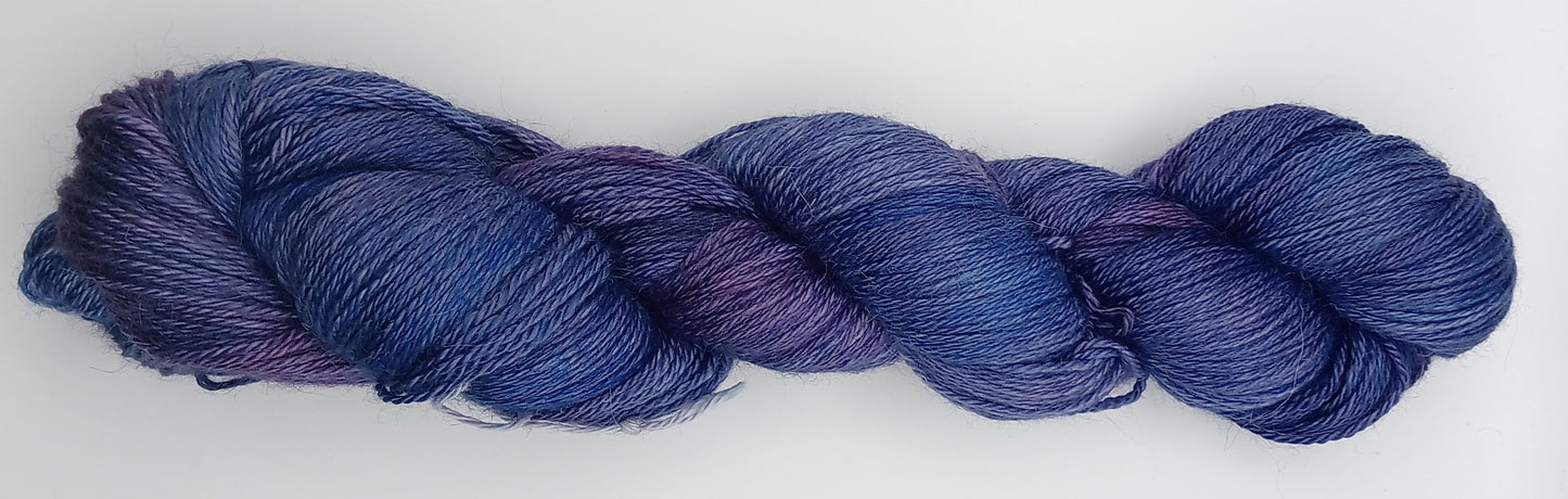 "Twilight Tide " 4 ply hand dyed 100G Alpaca/Silk/   Cashmere