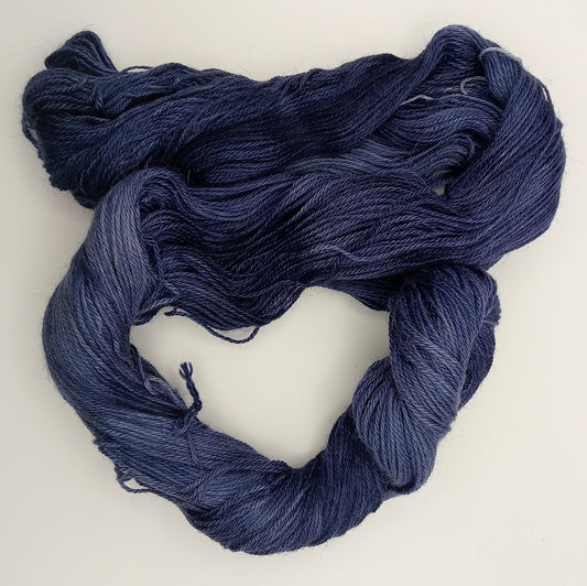"In the Navy" 4 ply hand dyed 100G Alpaca/Silk/   Cashmere