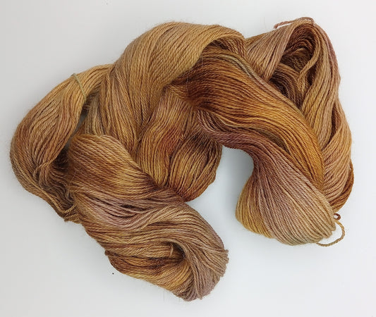 "Conker" 4 ply hand dyed 100G Alpaca/Silk/   Cashmere