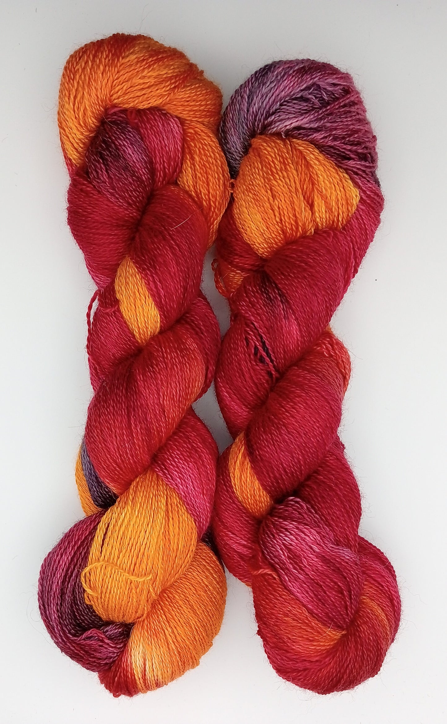 "Pheonix" 100G Alpaca/Silk hand dyed Lace Weight Yarn