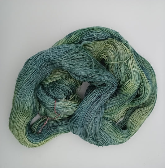 "Emerald Forest" - 100G Merino/Silk hand dyed Yarn 4 Ply