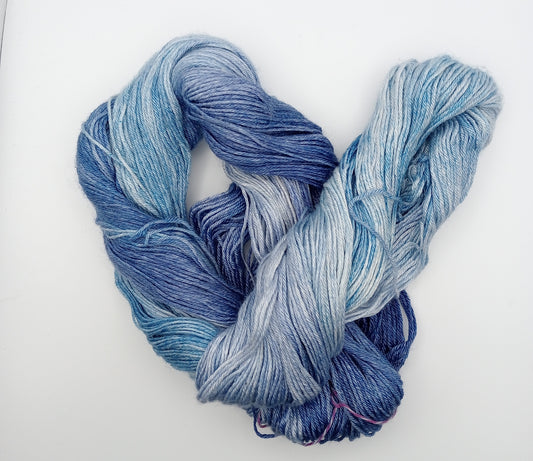 "Surfs Up" 4 ply hand dyed yarn 100G Bluefaced Leicester/Silk
