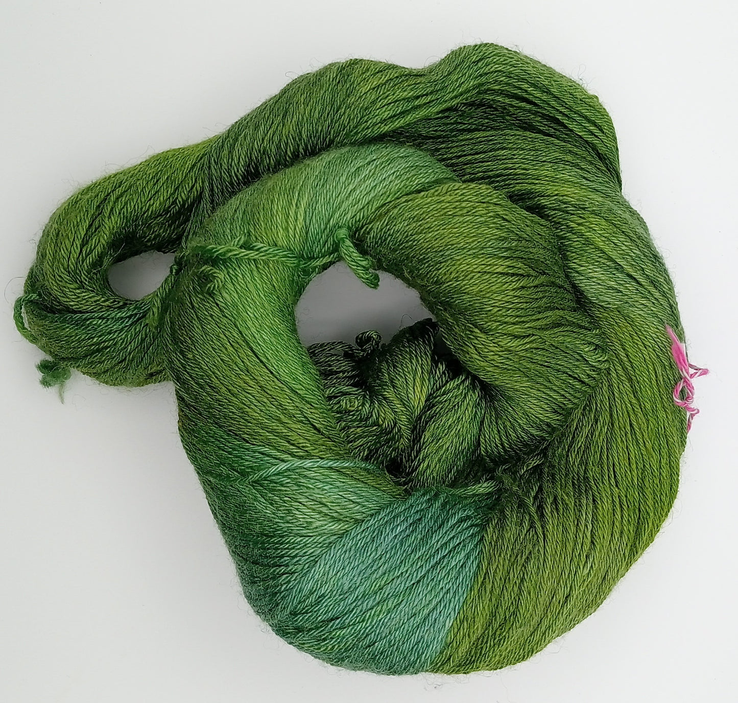 "Grinch" 4 ply hand dyed yarn - 100G Bluefaced Leicester/Silk