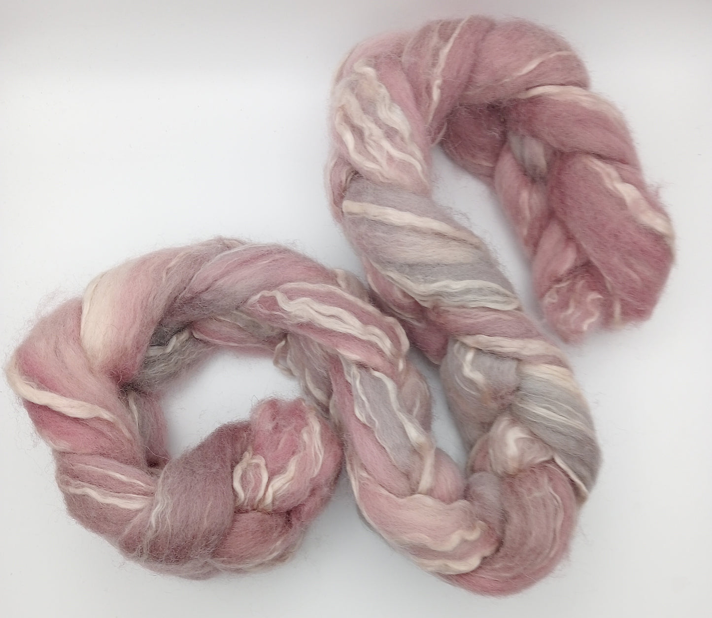 "Pink and Silver" 100G BFL Seacell Blend - hand dyed