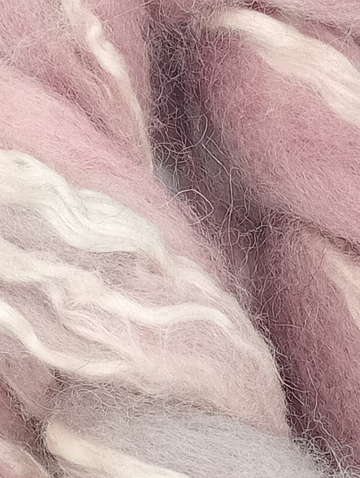 "Pink and Silver" 100G BFL Seacell Blend - hand dyed