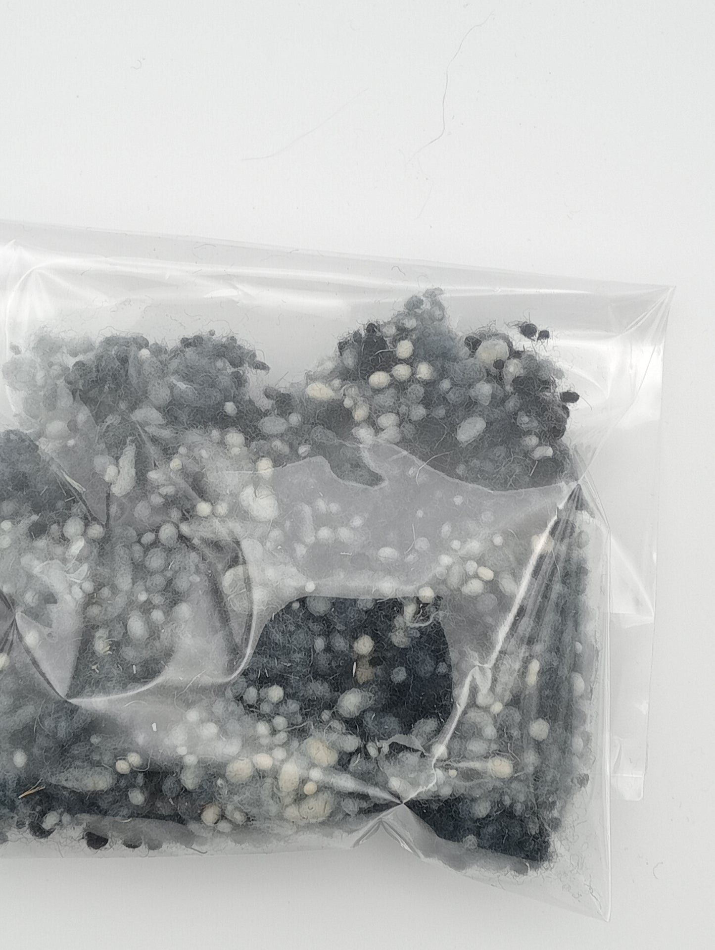 Black and Grey wool nepps hand dyed
