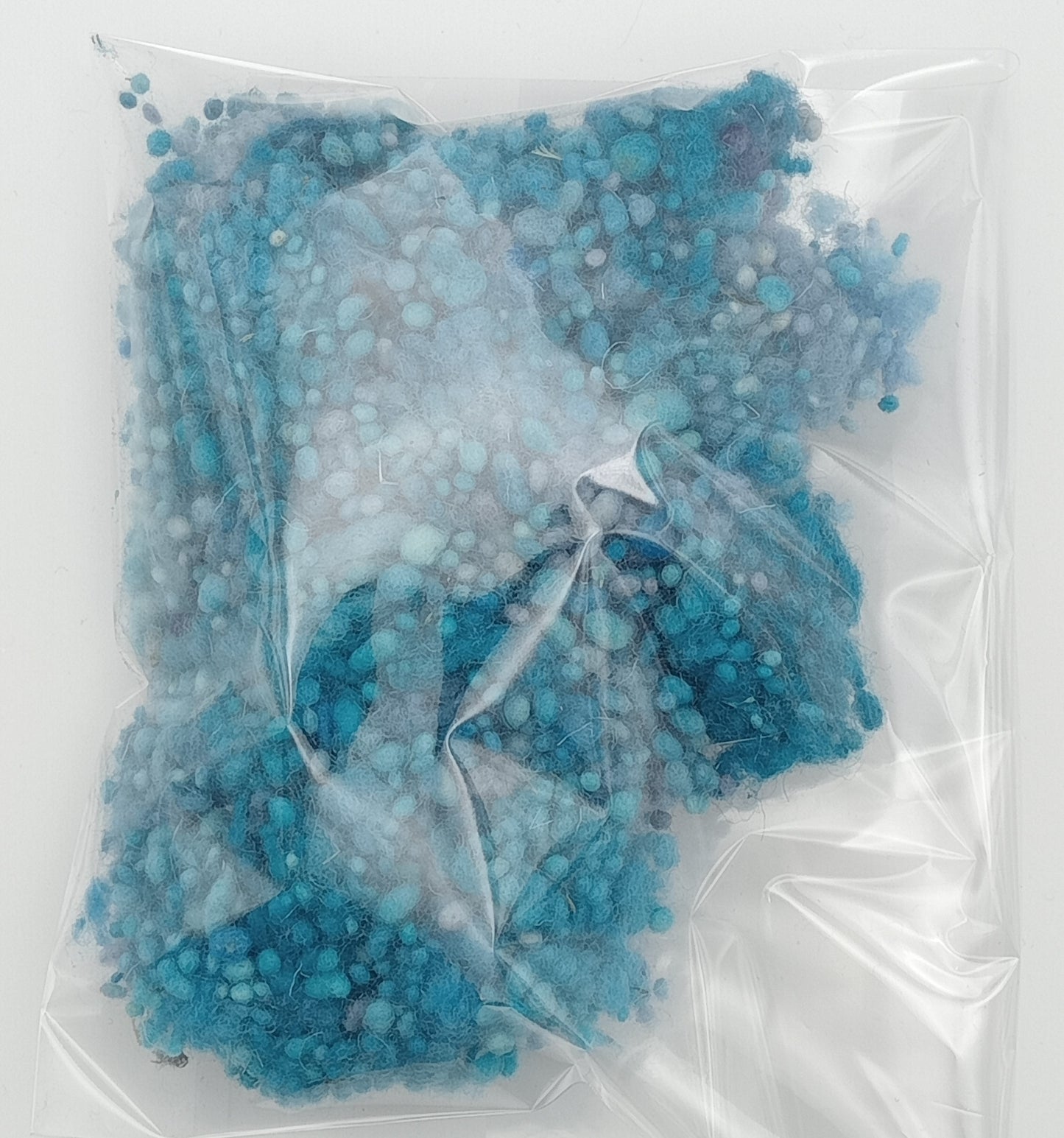 Turquoise blues wool nepps hand dyed