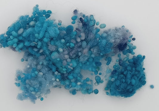Turquoise blues wool nepps hand dyed