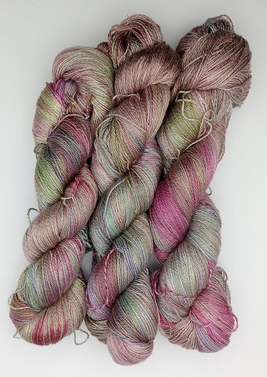 "Rosella silk"  Hand Dyed Lace weight 100G 'A' Grade Pure Mulberry Silk