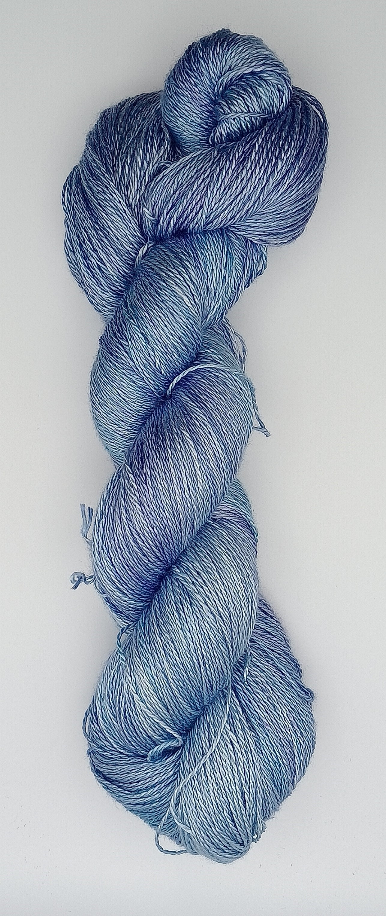 "light blue"  Hand Dyed Lace weight 100G 'A' Grade Pure Mulberry Silk