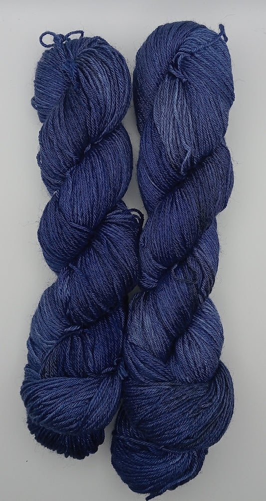 "Cobalt" 4 ply hand dyed yarn 100G Bluefaced Leicester/Silk