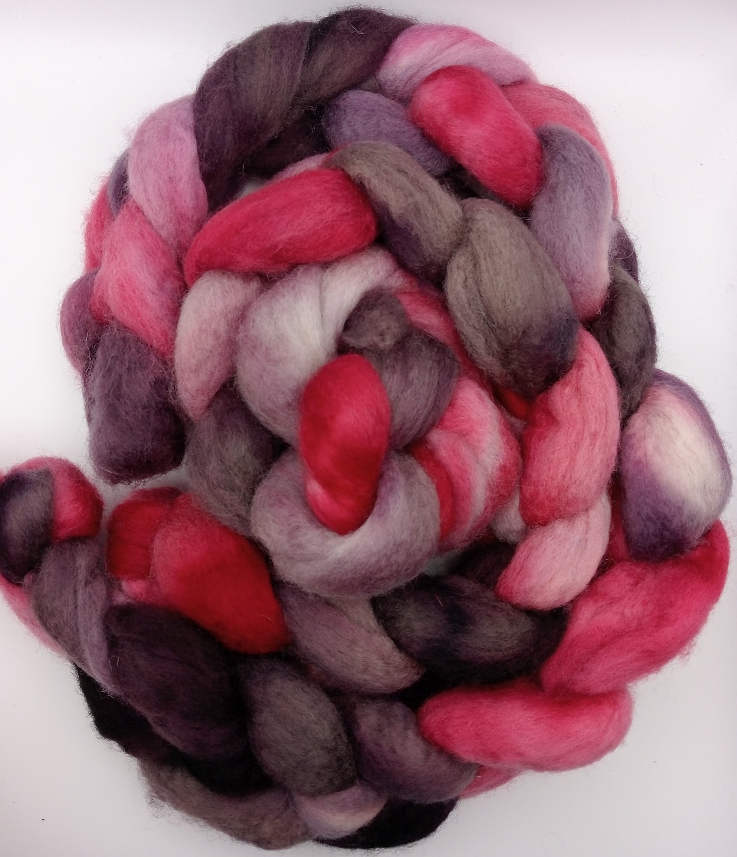 "Petal and Plum" Bluefaced Leicester hand dyed luxury blend 100g
