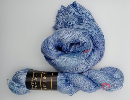 "Sky Blues"  - 4 ply 100G 'A' Grade Pure Mulberry Silk Hand dyed