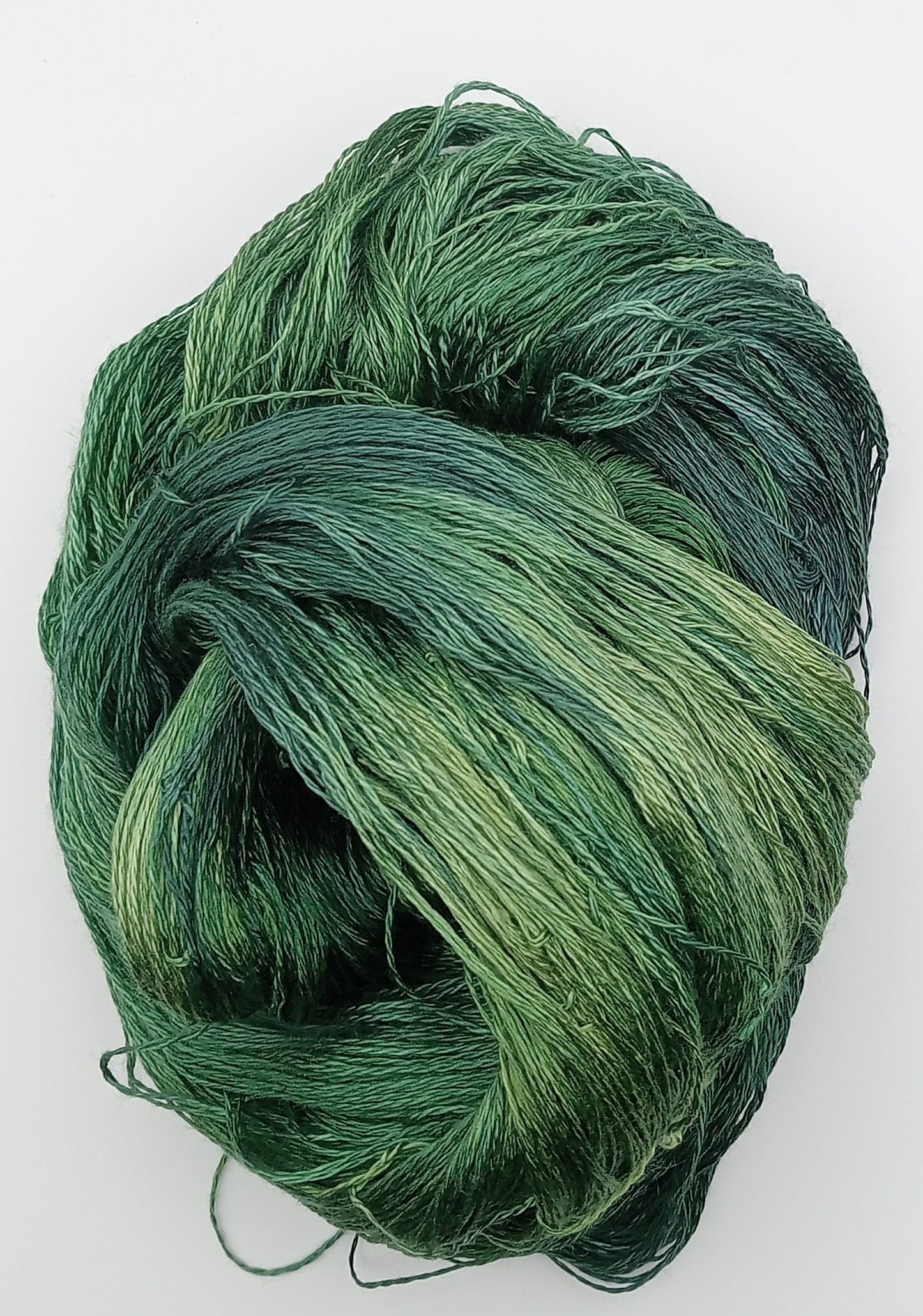 "Greens" Lace silk -  Hand Dyed Lace weight 100G 'A' Grade Pure Mulberry Silk