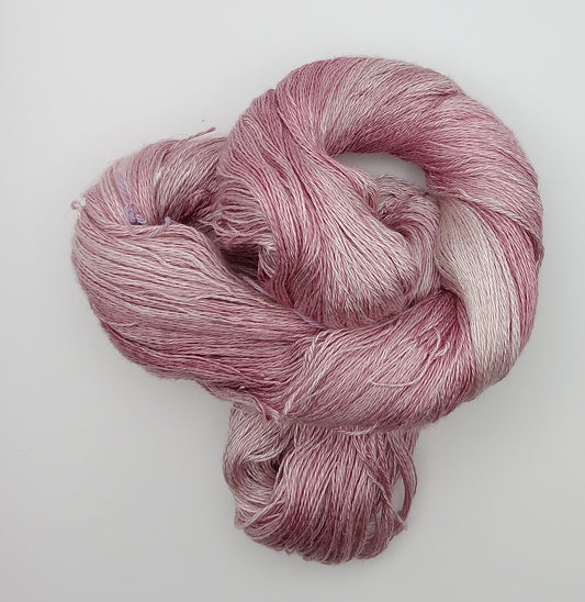 "Pink"  lace silk Hand Dyed Lace weight 100G 'A' Grade Pure Mulberry Silk