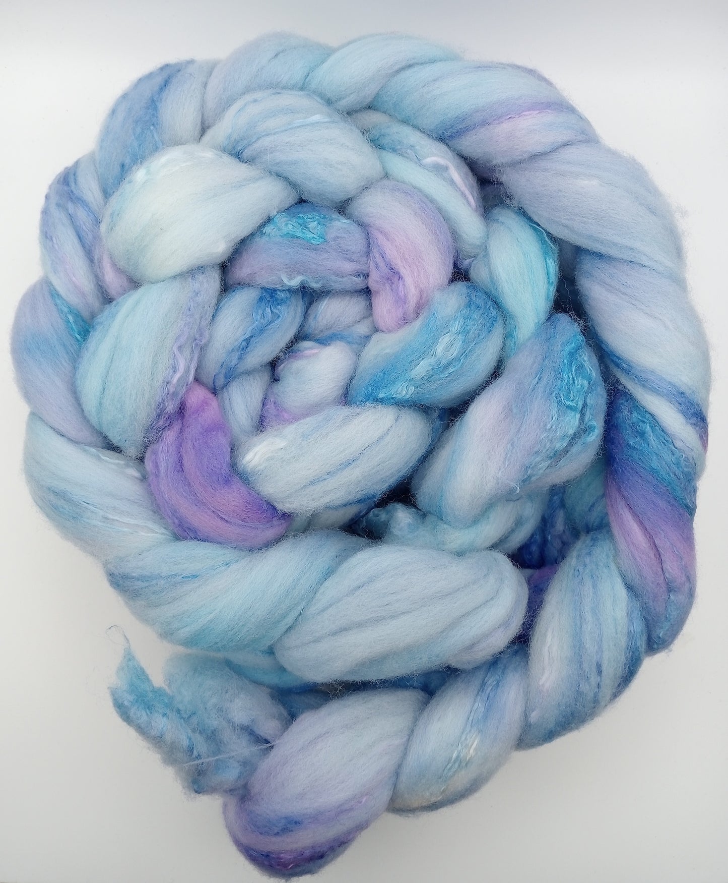 "blues multi " 100G Merino/Silk hand dyed fibre combed top
