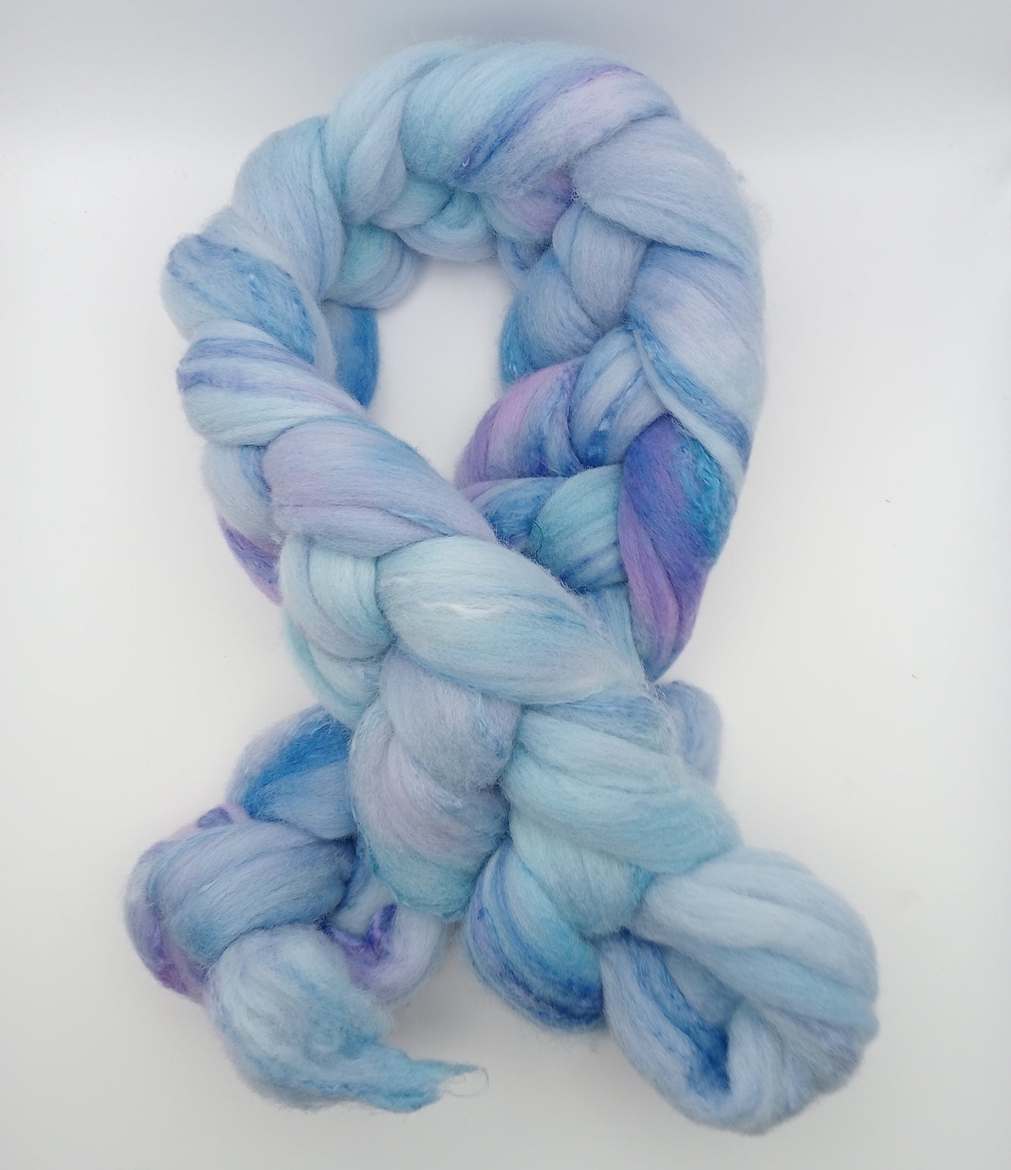 "blues multi " 100G Merino/Silk hand dyed fibre combed top