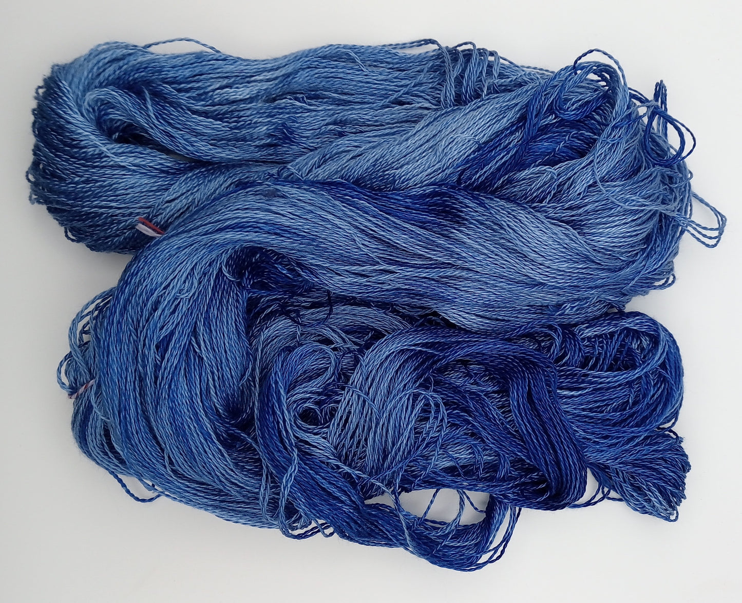 "Mid Blues"  Hand Dyed Lace weight 100G 'A' Grade Pure Mulberry Silk