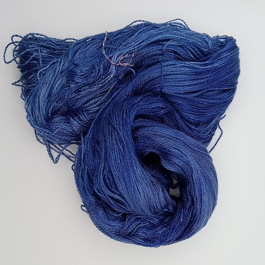 "Royal Blues" 100G 'A' Grade Pure Mulberry Silk-  Hand Dyed Luxury Lace weight