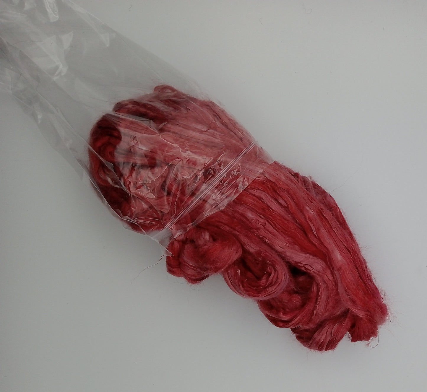 "Cherry" Hand Dyed Luxury 50G 'A' Grade Pure Mulberry Silk combed top