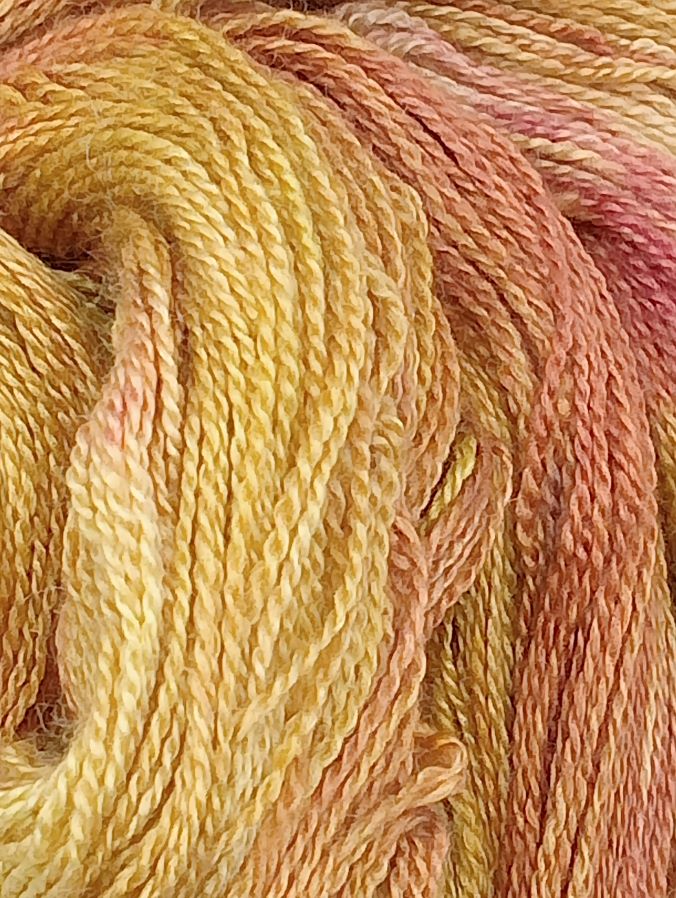 100G Merino/Silk hand dyed Lace weight Yarn- "Pistachio"