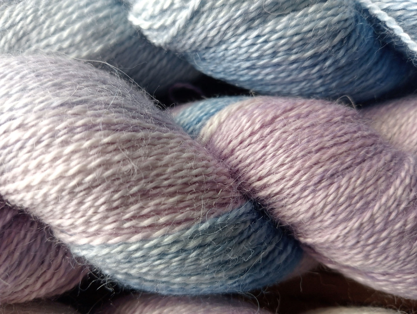 100G Baby Alpaca/Silk hand dyed Lace Weight Yarn- "Jellyfish"
