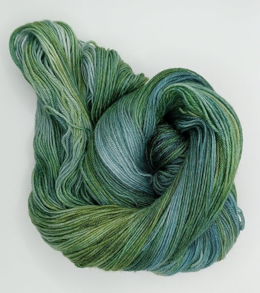 "Malachite"  #2  4 ply 100G Merino/bamboo/silk- Hand Dyed