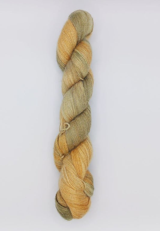 "Pheasants Tail Grass" 100G Alpaca/SIlk/Linen hand dyed Lace Weight Yarn
