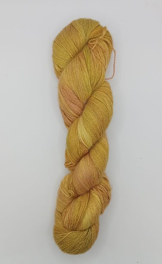 100G Alpaca/Silk hand dyed Lace Weight Yarn- "Pistachio"