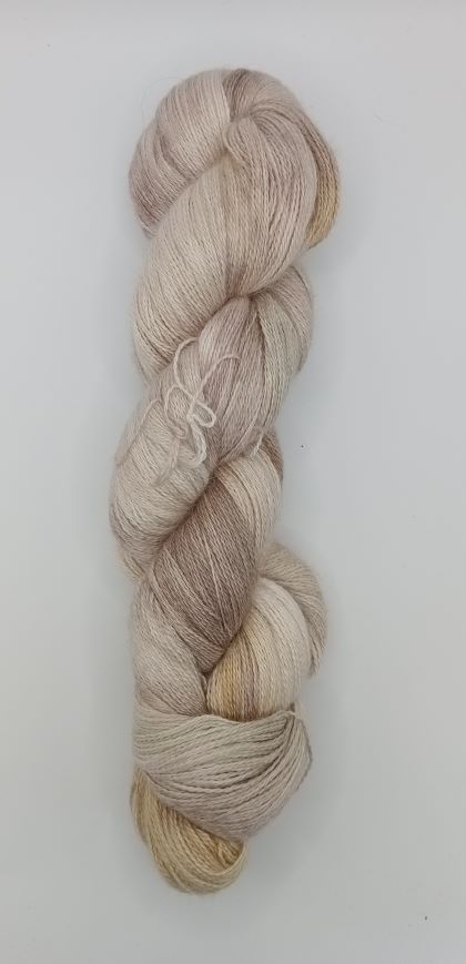 100G Alpaca/Silk/ Cashmere hand dyed Lace Weight Yarn- "Owl"