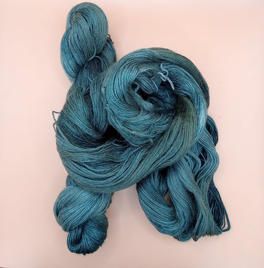 "Emerald Forest" - 4 ply hand dyed yarn 100G Alpaca/Silk/   Cashmere
