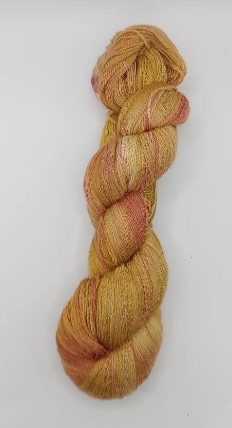 100G Merino/Silk hand dyed Lace weight Yarn- "Pistachio"