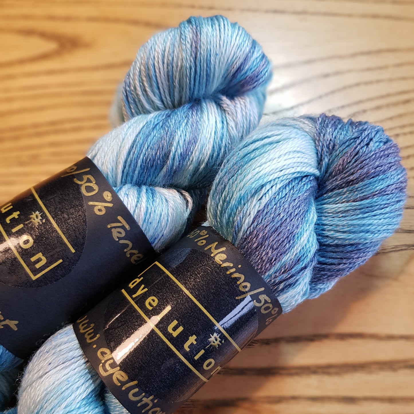 100G Merino/Tencel hand dyed luxury Yarn 4 Ply- "Glacial Light"