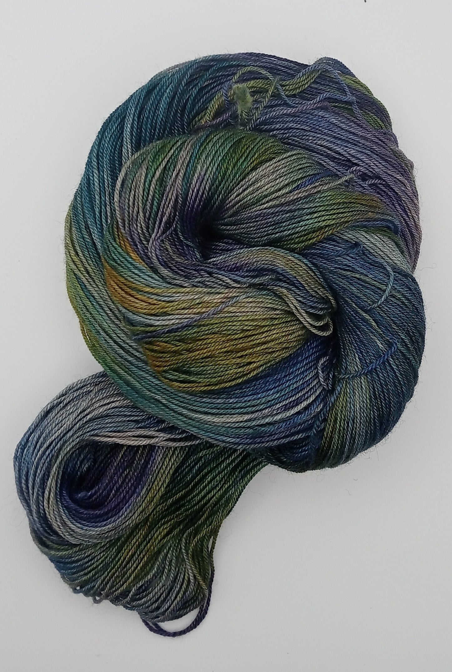 100G Merino/Silk/Yak hand dyed luxury Yarn 4 Ply- "Peacock"