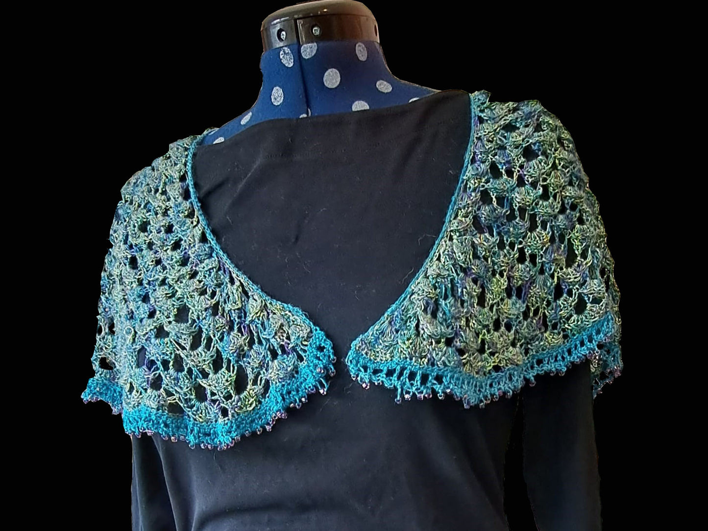 Peacock Crochet Silk Shawl - Limited Edition (yarn beads & pattern)
