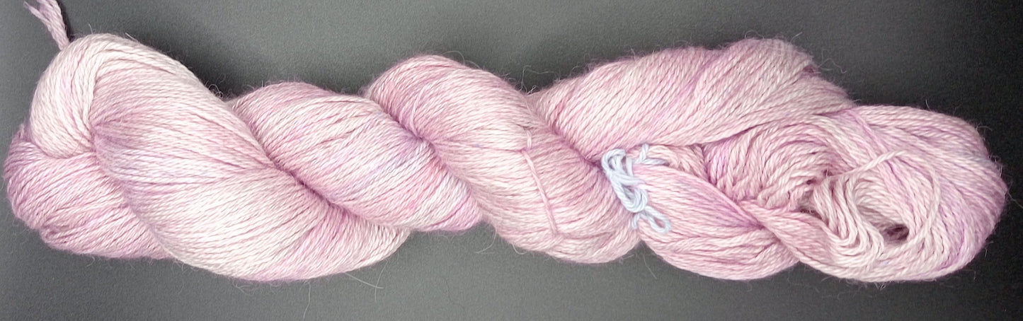 100G Alpaca/Silk/ Cashmere hand dyed 4 ply Yarn- "Raspberry Patch"
