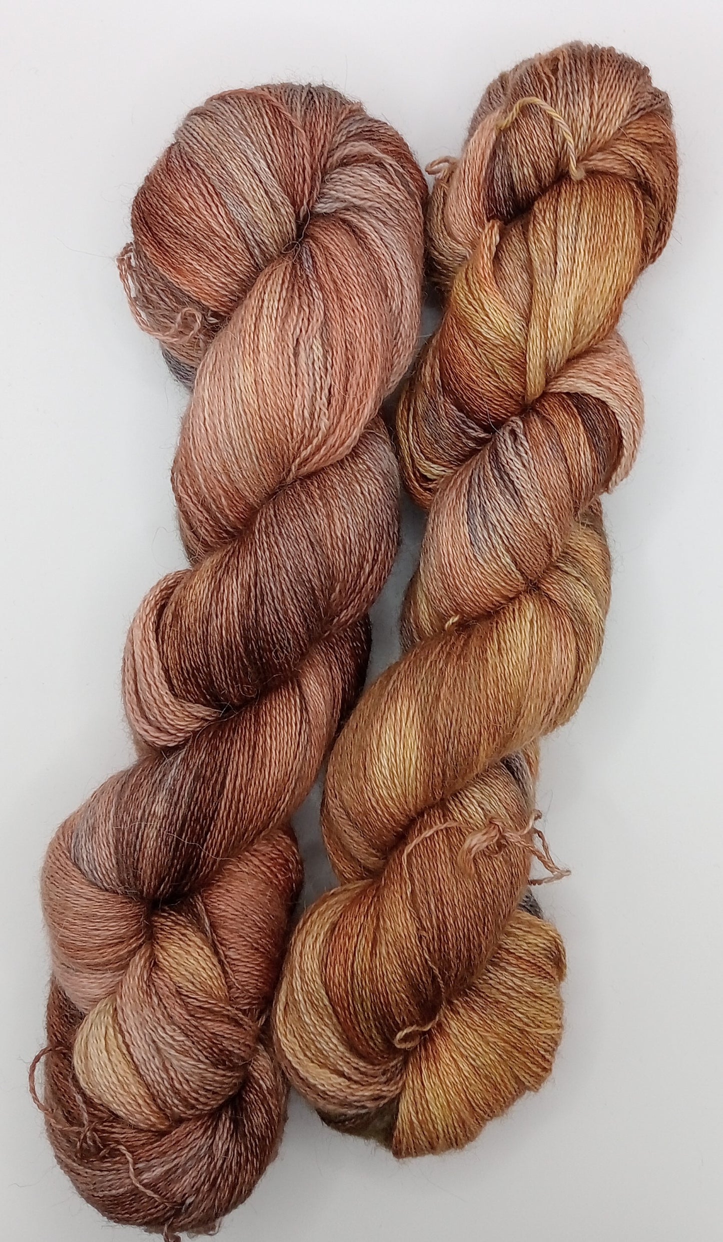 100G Alpaca/Silk/ Cashmere hand dyed Lace Weight Yarn- "Cumaru"