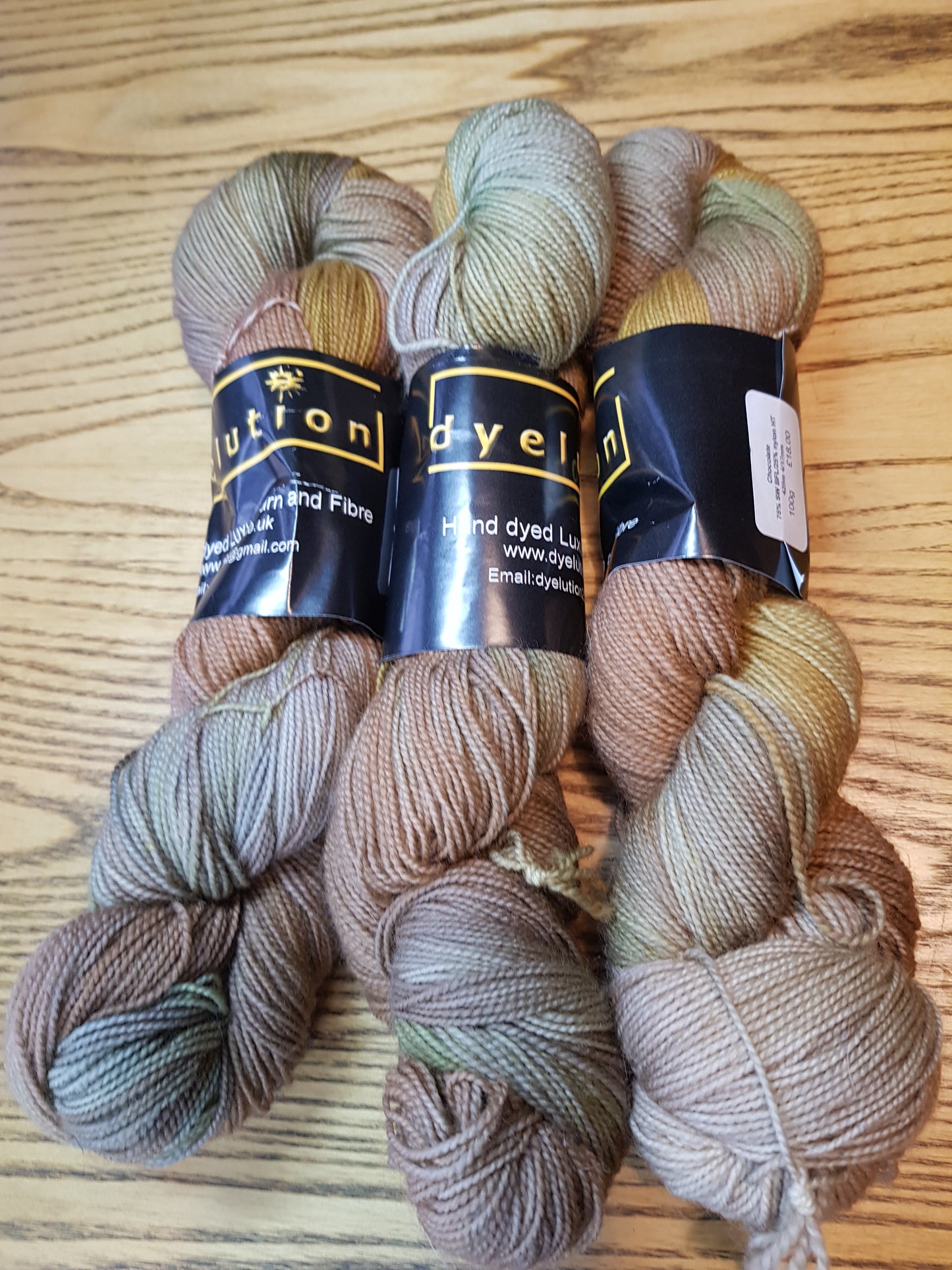 100G hand dyed Bluefaced Leicester/Nylon High Twist sock yarn - "Chocolate" - **SALE**
