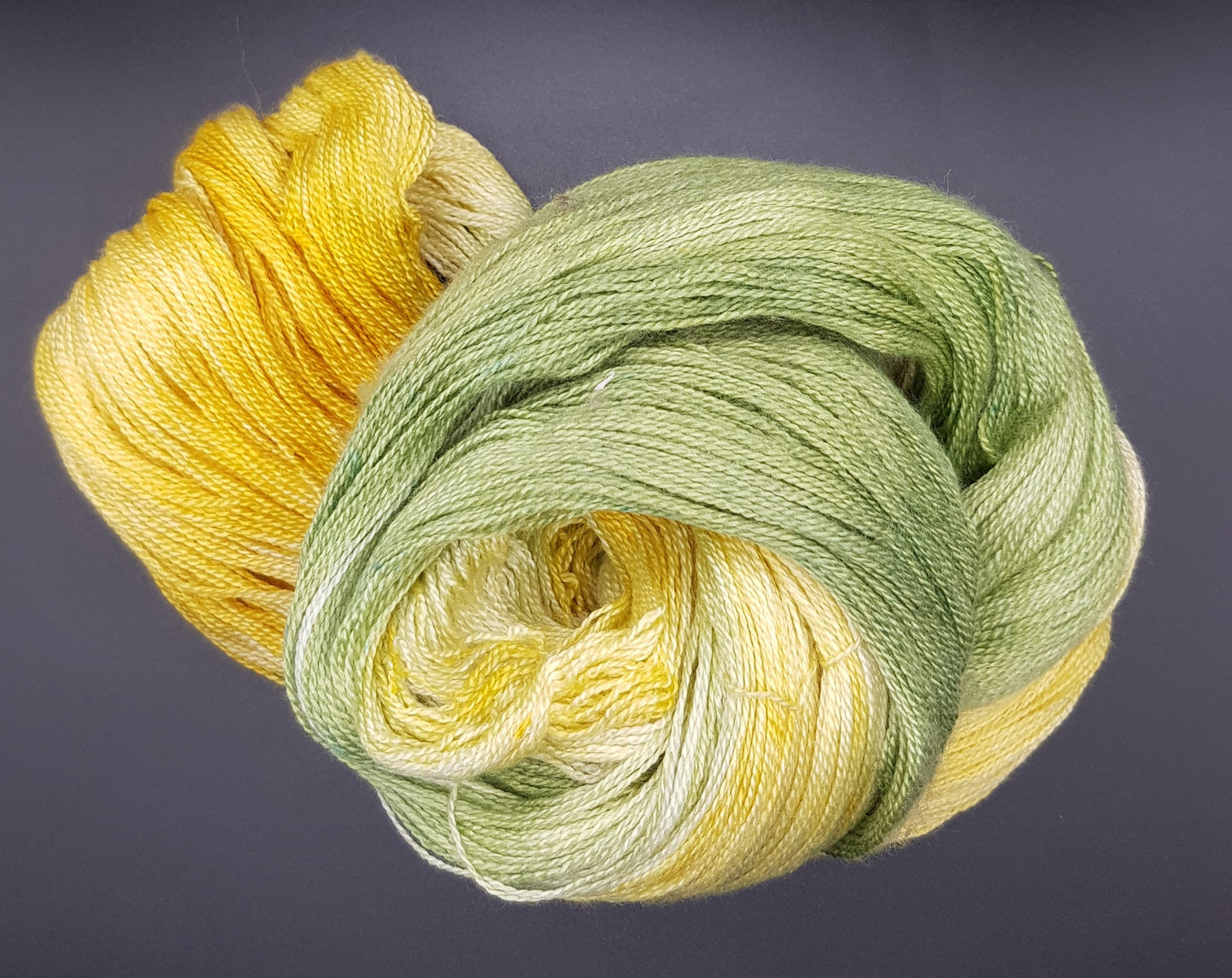 100G Alpaca/Silk hand dyed Lace Weight Yarn- "Zest"