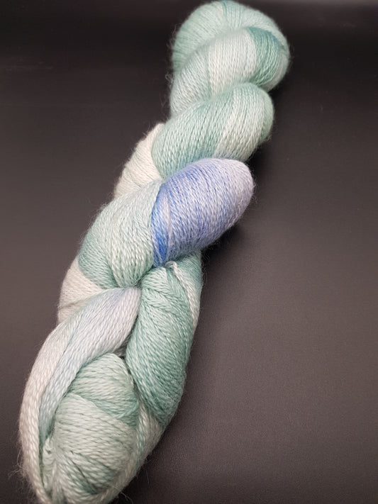 100G Merino/Silk hand dyed Lace weight Yarn- "Amazonite"