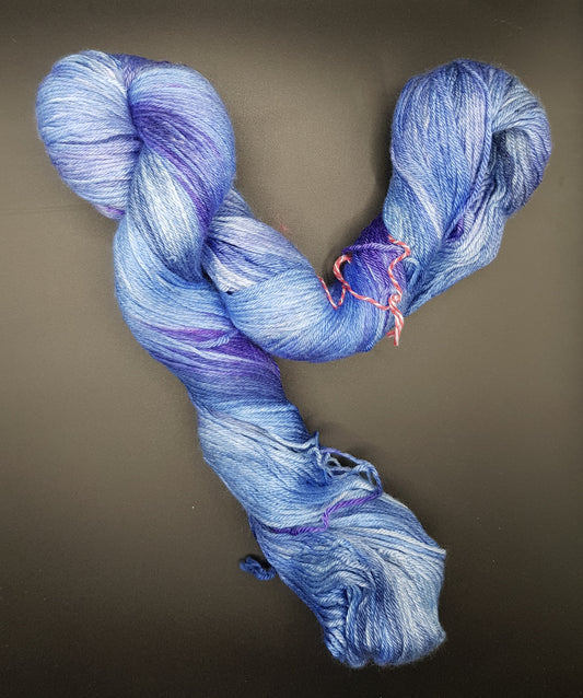 "Twinkle, Twinkle, Periwinkle" 100G Merino/Silk hand dyed Yarn 4 Ply