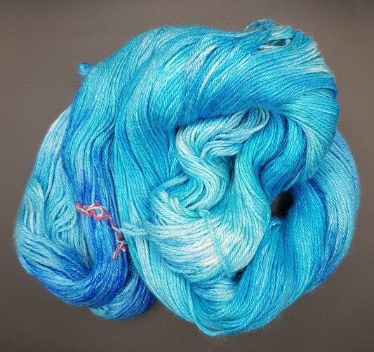 100G Merino/Silk hand dyed Yarn 4 Ply- "Glacial Light"