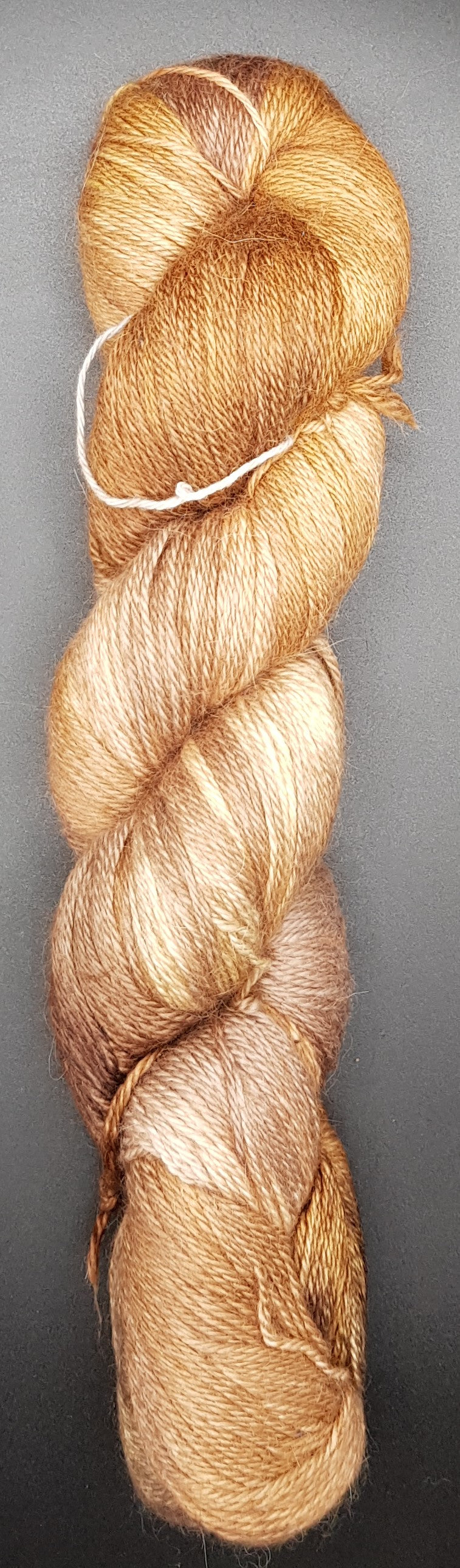 100G Alpaca/Silk/   Cashmere hand dyed 4 ply Yarn- "Conker"