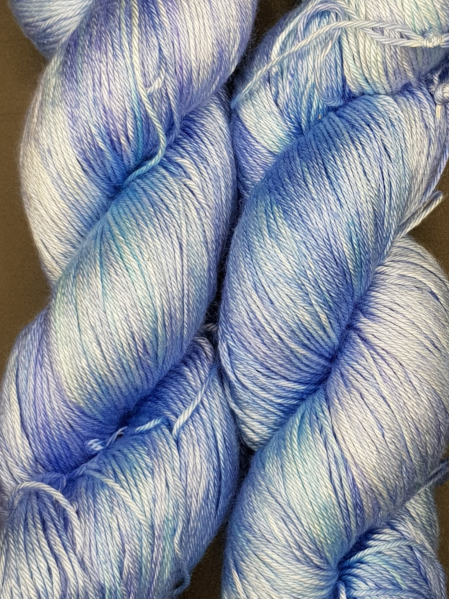100G 'A' Grade Pure Mulberry Silk 4 Ply- "Sky Blues" Hand dyed