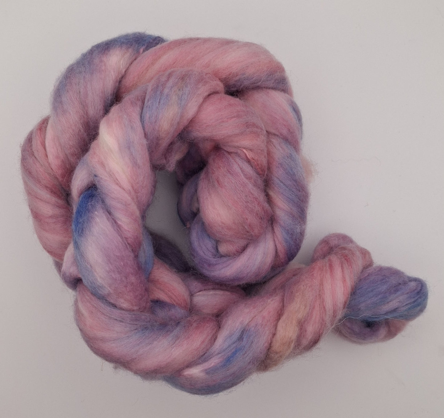 "Lilac" 100G Polwarth/Camel/Silk luxury hand dyed fibre combed top