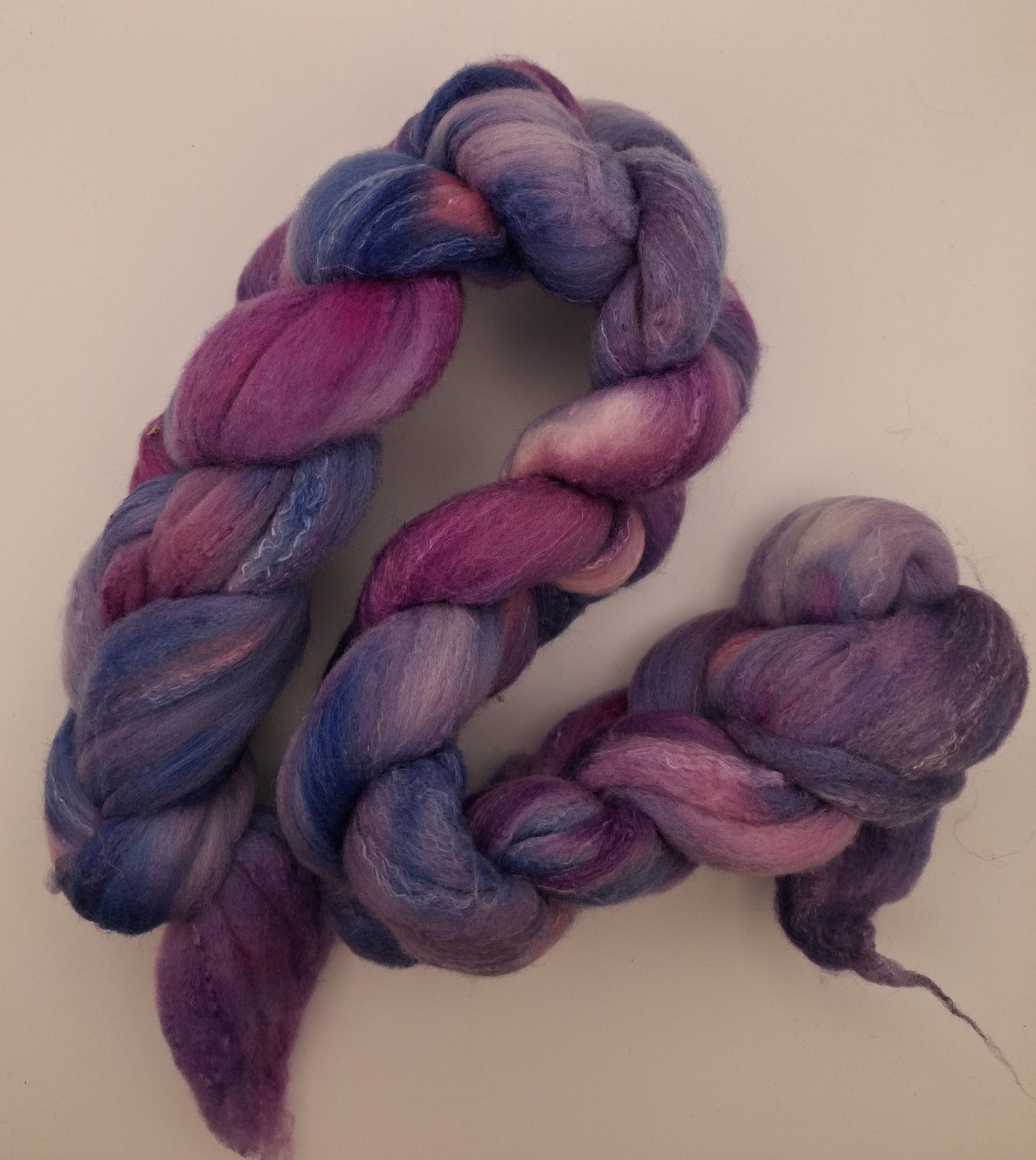 "Purple Shield" 100G Rambouillet/Silk luxury hand dyed fibre combed top
