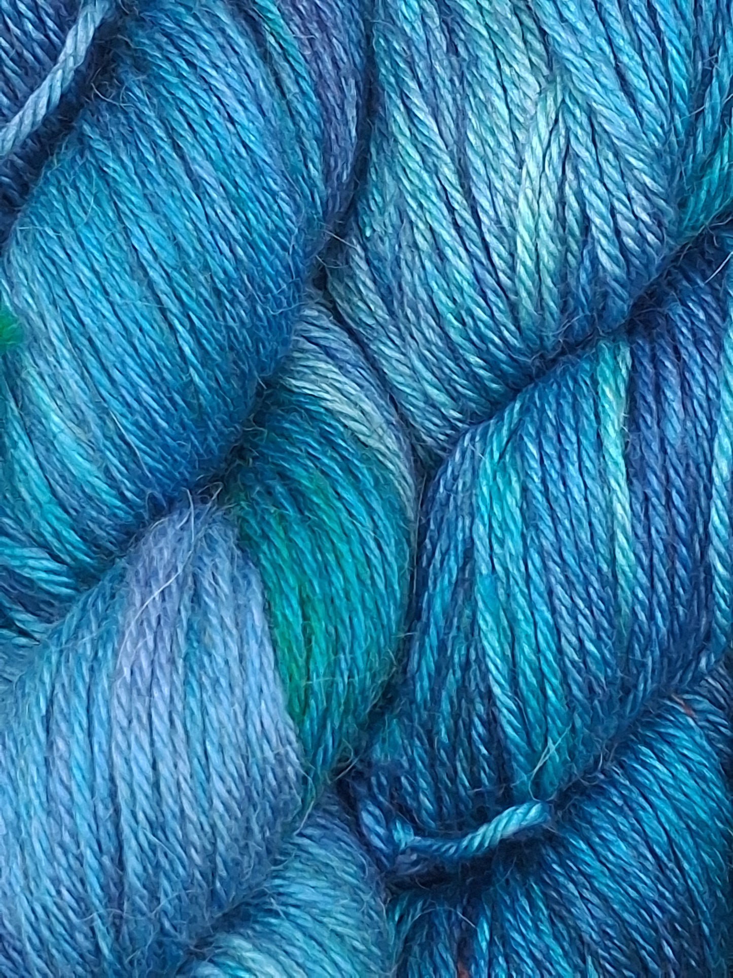 "Lapis" Alpaca/Silk/   Cashmere hand dyed DK Yarn