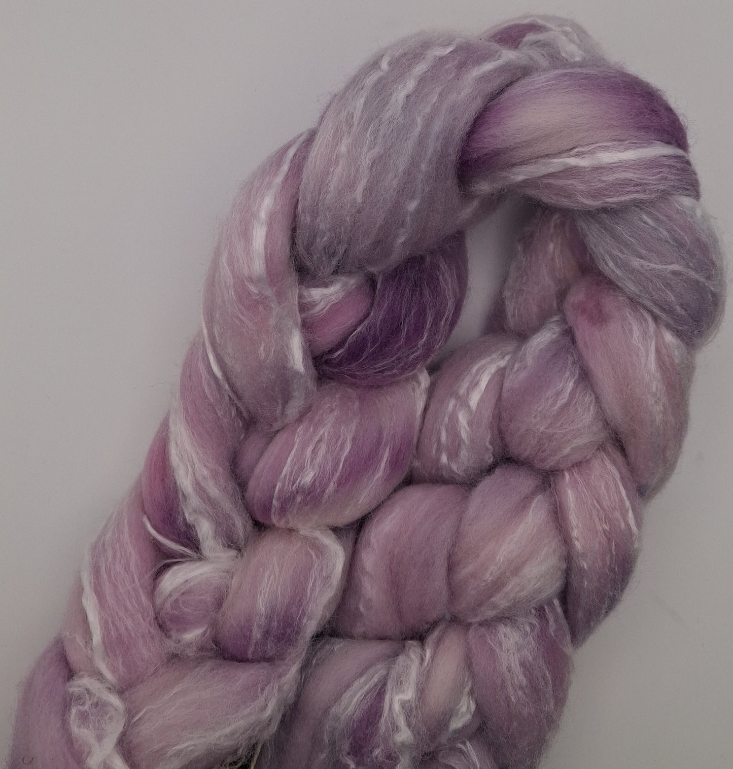 "Chantilly Rose" 100G merino/bamboo hand dyed fibre combed top