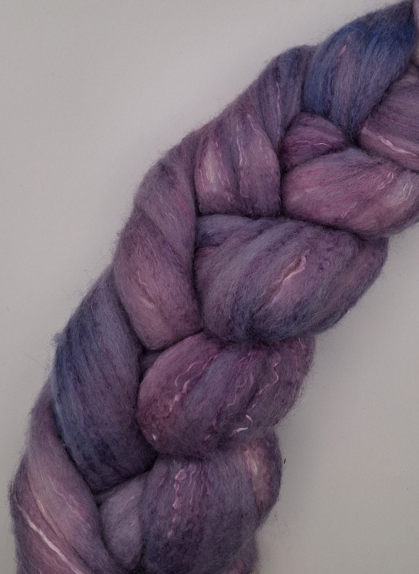 "Wisteria" 100G Merino/Tencel luxury fibre blend of hand dyed fibre combed top